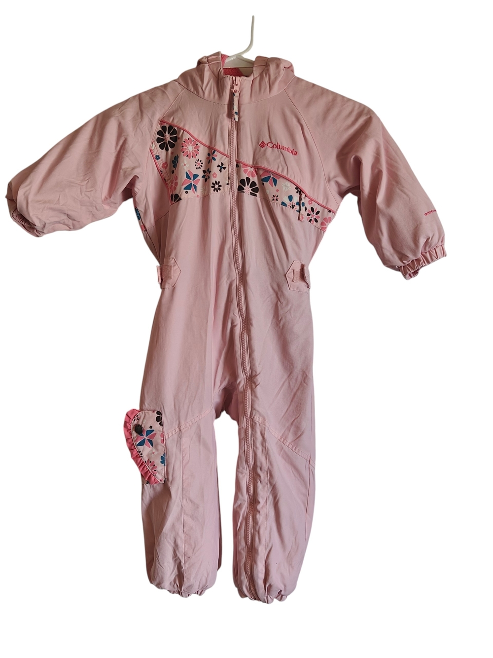 Columbia Pink Girls' Insulated One-Piece Hooded Snow Suit Floral Size 3T